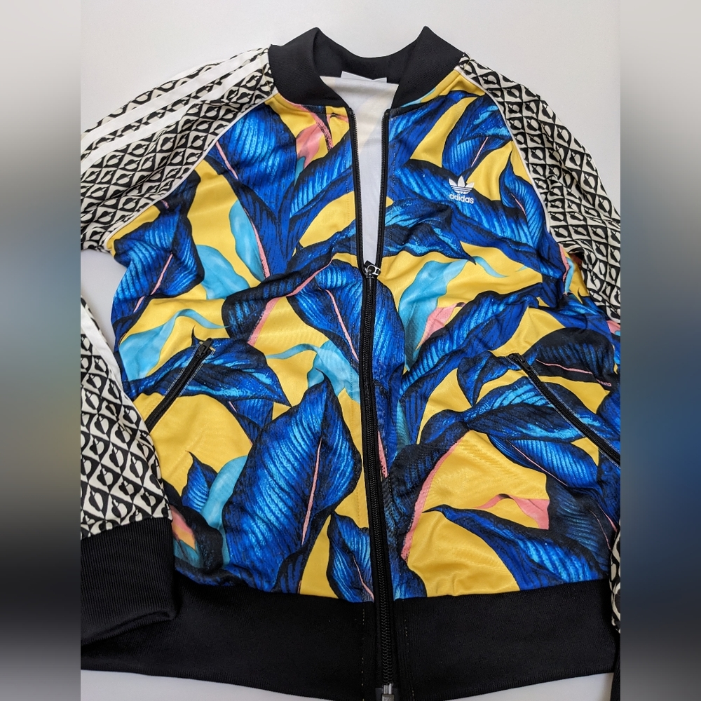 Adidas X Farm Rio Trefoil Tropical Floral Palm Leaf sz M